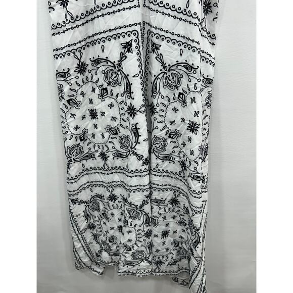 NWT Madewell Womens Embroidered Deep V-Neck Midi Dress Bandana White Size M - Picture 5 of 13